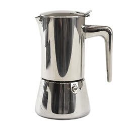 Stainless Steel Induction Moka Pot Silver – 4 Cups